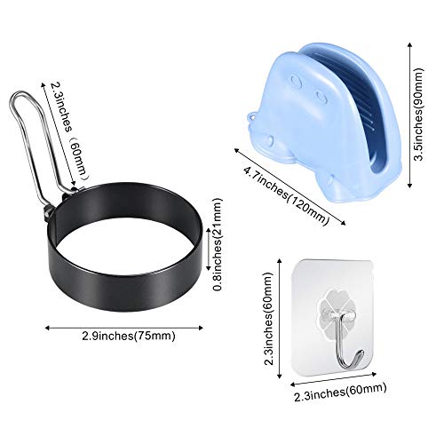 image for Feeke 4 Packs Non-Stick Egg Ring Make and Shape Fried Egg, Stainless S