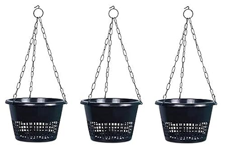 KOO Retails Garden Hanging Pot - 8 inch Dia (Black)