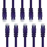 GearIT 10 Pack, Cat 6 Ethernet Cable Cat6 Snagless Patch 5 Feet - Computer LAN Network Cord, Purple - Compatible with 10 Port Switch POE 10port Gigabit