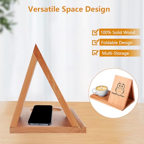 Sloworld Small Bookshelf, Triangle Book Holder, Wood Short Mini Book Rest, Simple Bookcase for Bedroom Nightstand Office Table Centerpiece Decor for Coffee and Book Lover Gift (Coffee)