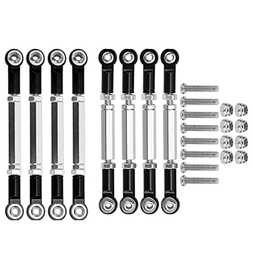 Dilwe Servo Pull Rod, Sturdy Metal Steering Rod Set, RC Model Car Tie Rod for RC Hobbyists, Model Vehicle Enthusiasts, DIY Upgraders