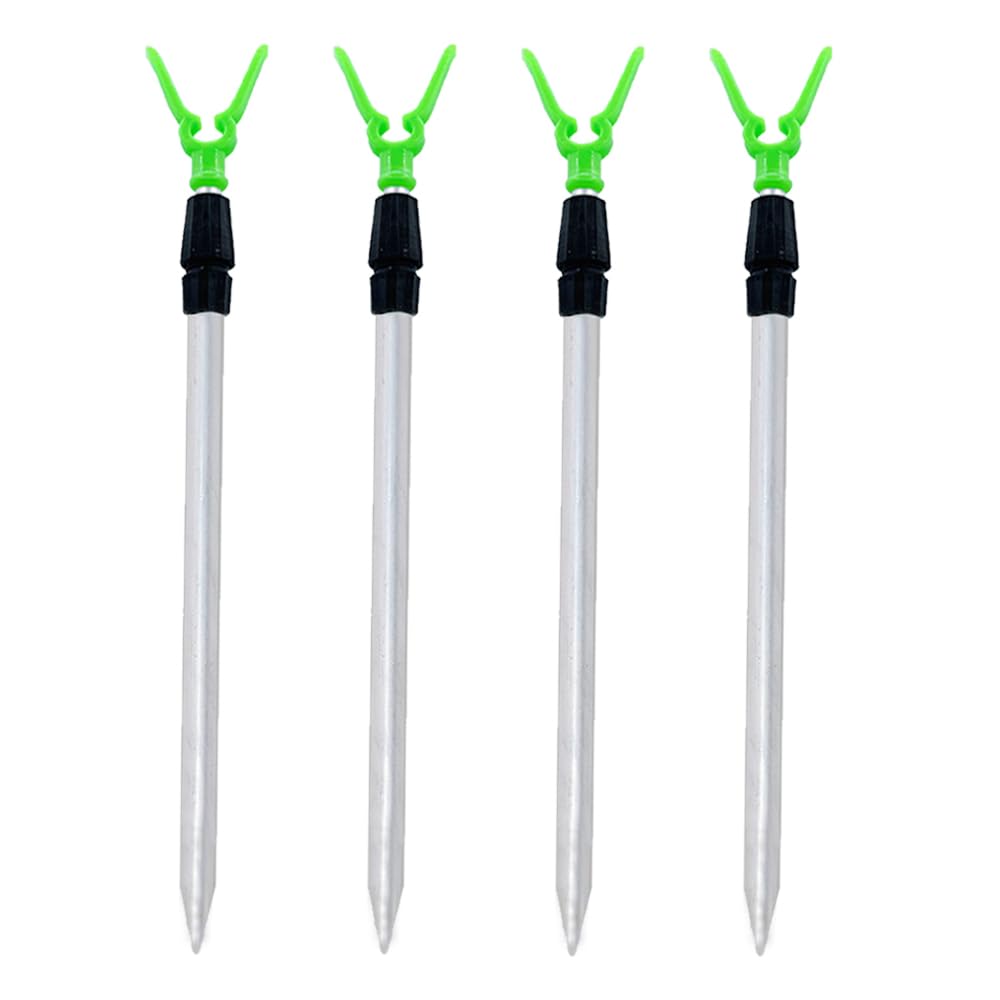 Fishing Rod Holder Set, 4pcs Bankstick Adjustable Extending Rod Rest Fishing Accessories Fishing Rod Stand Set 40-65CM