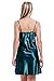 BellisMira Women's Satin Lace Full Slip Chemise Silk Nightgown Sleepwear Acid Blue, M