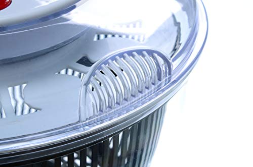 Xileny X SLN01 Salad Spinner Lettuce Washer and Drier - 5L Capacity & BPA Free Non-Skid Base and Easy Brake Button - Prepares Leaf Green Salads in an Instant - Innovative Design Black and White - Thumbnail 6