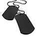 INBLUE Men,Women's 2 PCS Alloy Pendant Necklace Black Double Dog Tag Army Style Tribal 26 Inch Chain