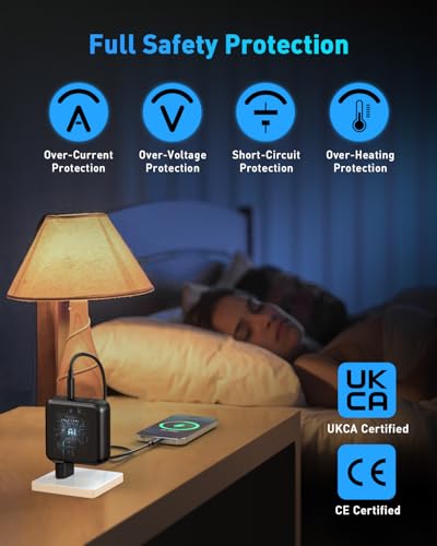 100W USB C Charger, 4 Port USB-C Fast Charger Block Plug Compatible with MacBook Pro/Air, iPad/Pro/Air/Mini, iPhone 16/15, Galaxy S24/S23 & Plus, PPS, 2m C to C Cable Included