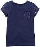 Carter's Little Unisex Child Lace Pocket Tee (Toddler/Kid) - Navy