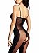 Amoretu Womens Sheer Lingerie Stripes Bodysuits Crotchless Bodystocking, Black2, One Size