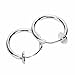 1 Pair Cute Clip on Fake Nose Lip Ear Ring Stud Hoop Piercing Punk Unisex - 12 Colors for Choose (Silver)