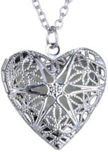 Steam Punk Luminous Glowing Locket Necklace with Gift Box (Heart)