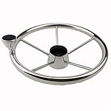 13-1/2 Inch Stainless Steel Steering Wheel with Knob Control Knob Wheel For Boats & Yacht (13.5'' steel wheel with knob)
