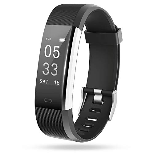 Lintelek Fitness Tracker, Heart Rate Monitor Activity Tracker with Connected GPS Tracker, Step Counter, Sleep Monitor,Waterproof Pedometer for Android and iOS Smartphone (Dark)