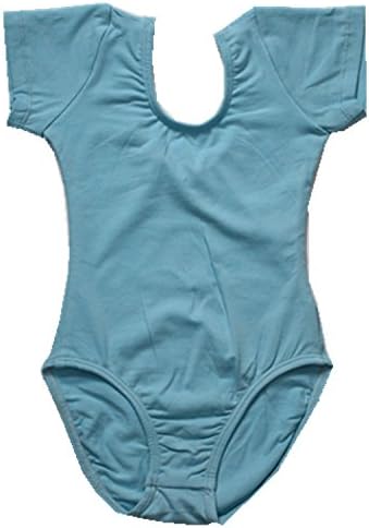 Balletgirls Kids Girls' Rhythmic Gymnastics Short Sleeve Leotard For Light blue 10T Size