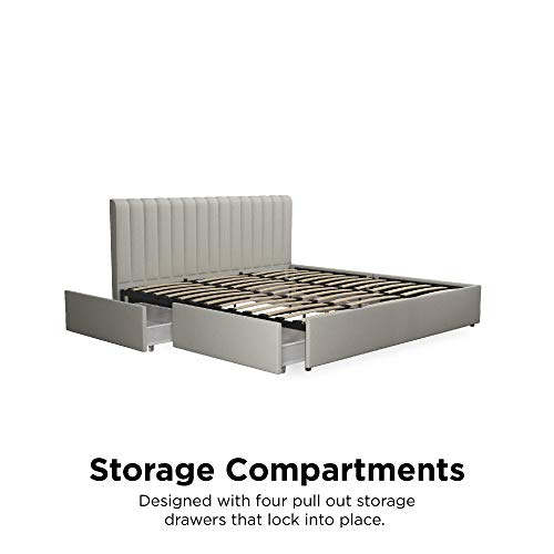 Novogratz Brittany Upholstered Bed, King, Gray Pricepulse