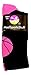 MadSportsStuff Basketball Logo Athletic Crew Socks, Medium - Black/Neon Pink