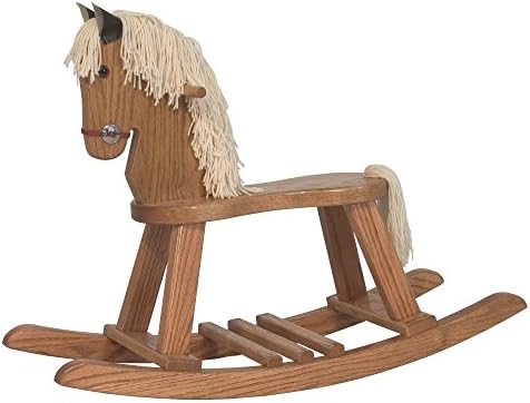 Amish Heirlooms Solid Maple 34" by 11" by 25" Rocking Horse, Toffee, Small