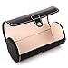 PENGKE Leather Watch Roll Organizer,Watch Case, Travel Watch Roll for 3 Watch, Portable Watch Organizer-Black