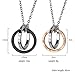 UHIBROS His & Hers Matching Set Titanium Stainless Steel Couples Pendant Necklace