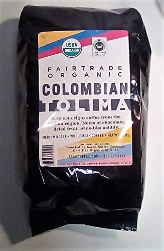 Columbian Whole Bean Coffee Medium Roast - Fairtrade Organic - 2 lbs.