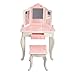 Teamson Kids - Fashion Star Prints Gisele Vanity Table & Stool Set - Pink/White/Gold