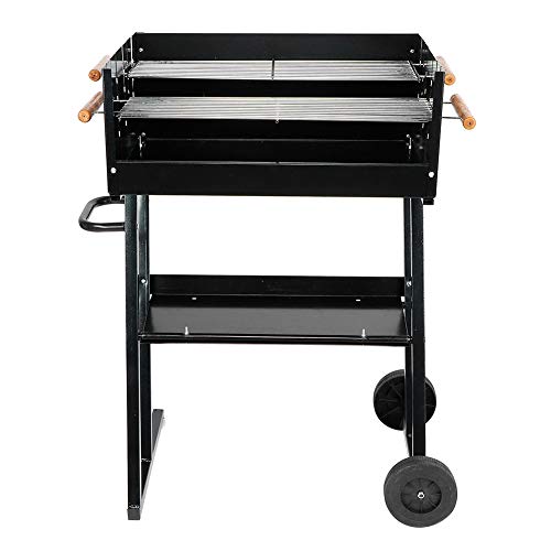 Holzkohle Grillwagen, Holzkohlegrillwagen, Holzkohlegrill, Grillkamin, Barbecue Grill, aus Stahl, Räucherofen Zubehör…