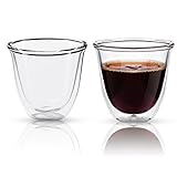 VARANO Double Walled Espresso Glasses Demitasse Cup/Mug Shot Glasses - Cool to the Touch, Set of 2