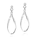 Handcrafted Open Teardrop Twist .925 Sterling Silver Post Dangle Earrings
