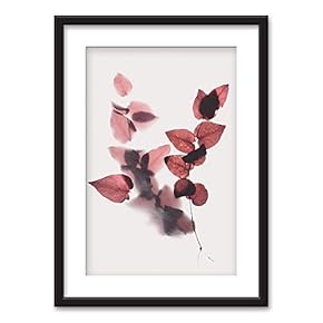 Framed Wall Art Flowers Giclee Printed Art in Black Picture Frames White Matting - 23x31 inches