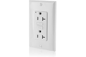 Leviton GFCI Outlet, 20 Amp, Self Test, Non Tamper-Resistant with LED Indicator Light, Protection from Electric Shock and Electrocution, GFNT2-W, White