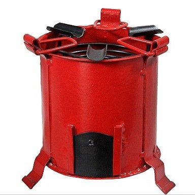 Ek Do Dhai Angeethi BBQ Style Metal Ashtray(16 cm x 13 cm x 12 cm, Red)