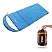 Crazo 40-60F Waterproof Silk Cotton Filling Hooded Envelope Sleeping Bag, Blue, 86.6 x 31.5-Inch