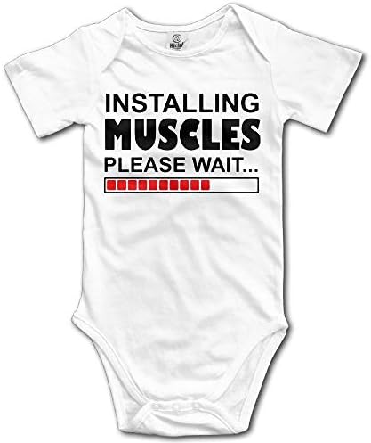 Mydufish Bodysuits Installing Muscles Please Wait Boys Girls Baby Onesies Outfits