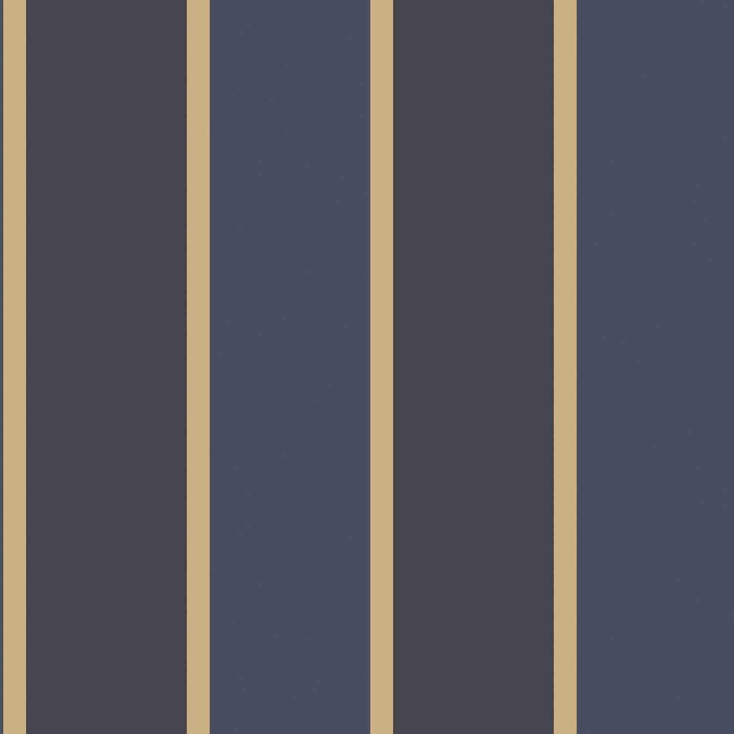 Galerie G67545 Smart Stripes 2, Tri-Colour Wide Stripes Design Wallpaper, Navy/Blue/Gold, 10m x 53cm
