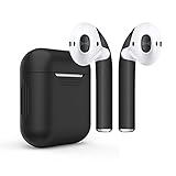 Airpod Skins Protective Wraps â€“ Minimal Stylish Covers to Customize & Protect your Apple AirPods (Skin & Case - Black)