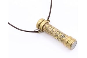 ROORKEE INSTRUMENTS (INDIA) A NAUTICAL REPRODUCTION HOUSE RII Kaleidoscope with Leather Cord Necklace, Mandala Art, Pendent, Locket and Pocket Kaleidoscope- Gift for Loved Once