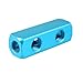 uxcell-a13010700ux0039 G1/4 Thread 2 Way Quick Connect Air Hose Manifold Block Blue