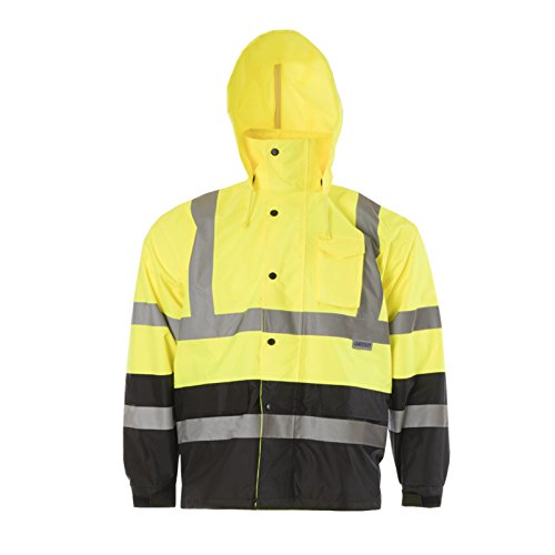 JORESTECH High Visibility Light Weight Waterproof Rain Jacket ANSI/ISEA 107-2015 Class 3 Level 2 Yellow/Black JK-03-YLBK (M)