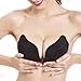 Aedo Push Up Reusable Invisible Bra Women's Strapless Adhesive Cup Bra (Cup C, Black)