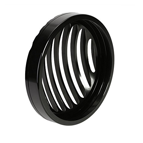 Fuerdi 5 3/4 Black Aluminum Headlight Grill Cover for Harley Sportster XL 883 1200 2004-2012