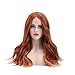 CIMITIKI Glueless Red Copper Lace Front Wigs Long Loose Wave 18Inch Orange Side Part Hair Style Synthetic full Ginger Wig Heat Resistant Fiber for Women Girls