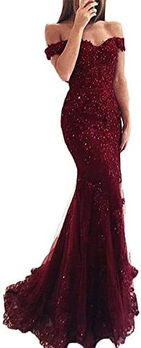 Ruisha Women Lace Beaded Off Shoulder Formal Prom Evening Dresses Gowns Long Mermaid 2019 RS0046 Champagne