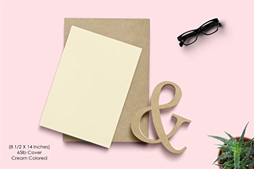 100 Sheet Card stock Paper - Cream colored 65lb Cover Legal size of 8.5 x 14 Inches - Thumbnail 3