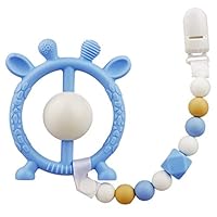 DOOLLAND Baby Teething Toys,Pacifier Clip with Silicone Teether Set,BPA Free Silicone Beads Binky Teether,Pain Relief Rattles Teether Toy for Girls Boys,Newborn Baby Infant 3 6 12 Months Gift