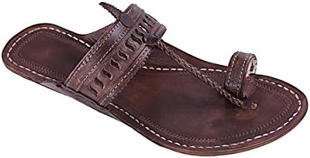 KOLHAPURI CHAPPAL Original Nice-Looking S Punching Brown for Men Slipper Sandal