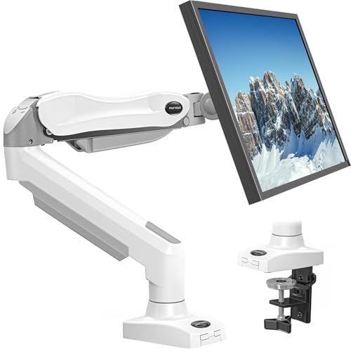 HUANUO Monitor Halterung für 13 bis 32 Zoll Bildschirme, Einzelner Monitorarm Ständer Hält 2~9 kg, Höhenverstellbare mit Neigungen, Schwenken, Dreht,