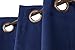 Blackout Room Darkening Curtains Window Panel Drapes - Navy Color 1 Panel - 52 inch wide by 63 inch long each panel 8 Grommets / Rings per panel, 1 Tie Back included- By Utopia Bedding
