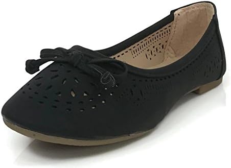 SPIRIT MODA Girls Eve Embellished and Scalloped Edge Ballet Dress Flats