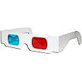 Anaglyph 3D Glasses with Red & Cyan HD IYF3D Anaglyphic Lenses for Movies, Videos, TV, and Images, Ideal for Kids & Adults, (10-pc Set White Frame)