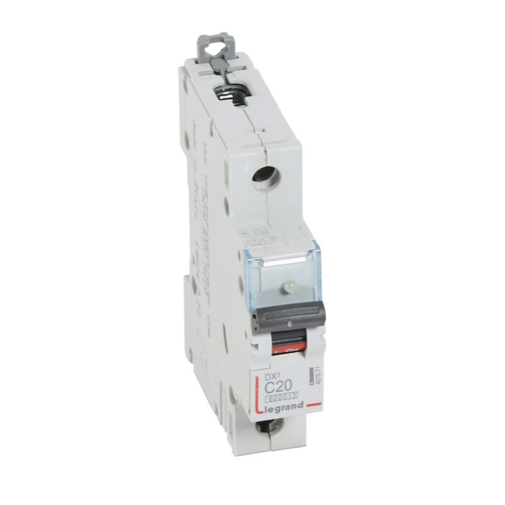 407671 | LEGRAND Miniature Circuit Breaker, DX3, 20A, Single Pole, Type C, 6KA