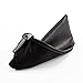 Minimalist Soft PU Leather Pencil Case Handy Travel Organizer Purse Pouch Makeup Bag Black